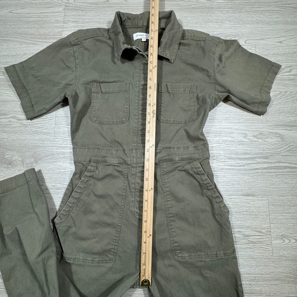 Celebrity Pink Women Jumpsuit Uniform Green Small Short‎ Sleeve Utility Coverall - Picture 4 of 11